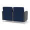 Lesro Siena Lounge Reception 2 Seat Tandem Seating, Brushed Steel, MD Ink Back, MD Ink Seat, RS Echo Panels SN2103 - alternate 3